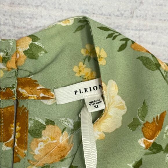 NWT Pleione Green Floral Loose Lightweight Blouse Size XL - Picture 5 of 9
